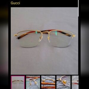 Sale! GUCCI Rimless Glasses No Prescription Scratched Lenses
